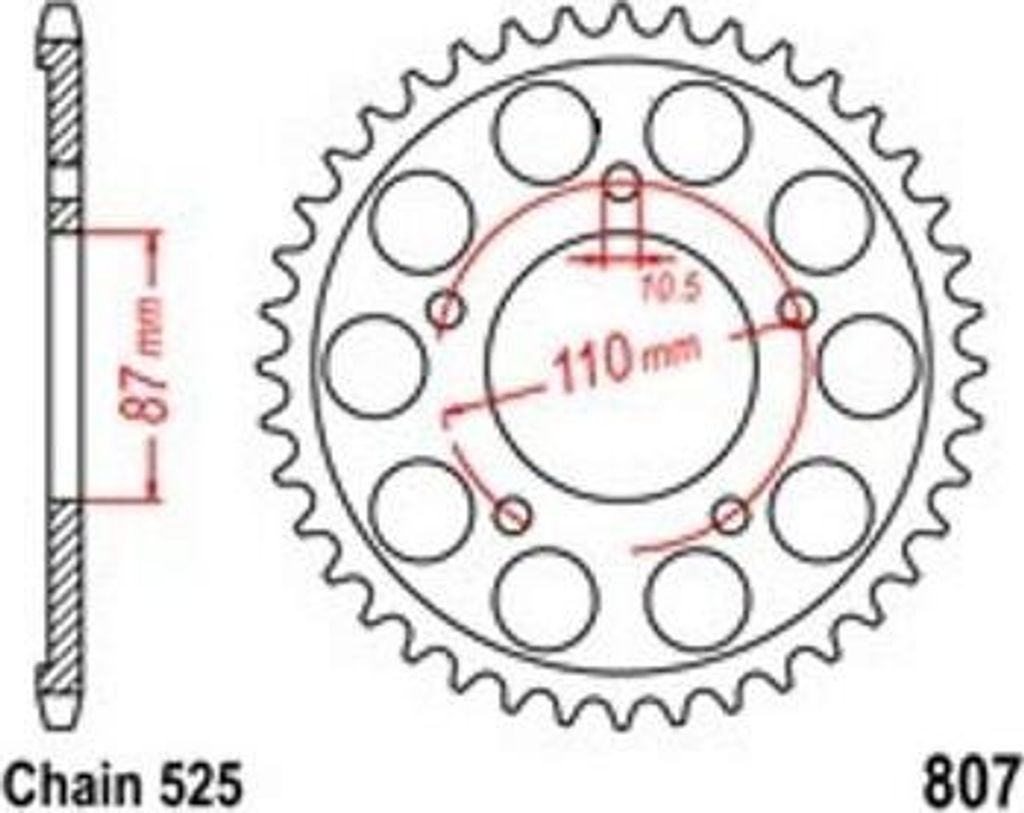 Kettenrad 47 Z Teilung 525 für SUZUKI RF 400 R 93-95 Rear sprock