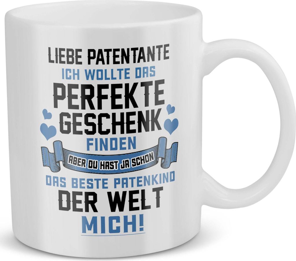 22Feels Patentante Geschenk Taufpatin Tasse Patin Taufe Geburtstag Weihnachten Geschenkidee Kaffeetasse Frauen Haferl