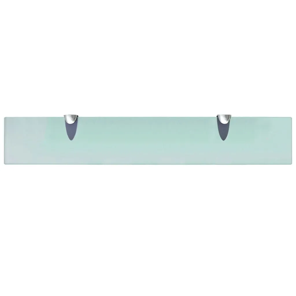 2 Mensole Parete Vetro 60x10 Spessore 8mm - Kit Completo Fissaggio - 4