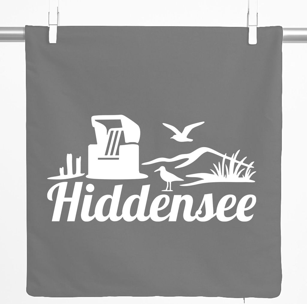 Huuraa Kissenbezug Hiddensee Strandmotiv 40x40cm Steel Grey Baumwolle Dekokissenbezug Geschenkidee