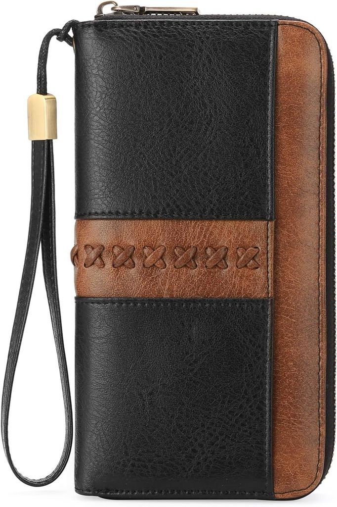 Geldbörse Damen Groß Vintage Leder Portemonnaie mit RFID Produktbild 