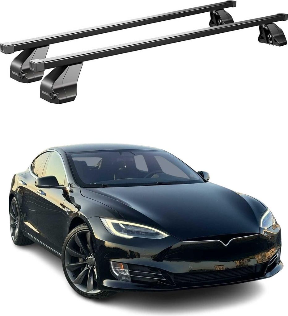 Menabo Dachträger Grundtäger für Tesla Model S 2016-2025 75kg Stahl Schwarz 2x