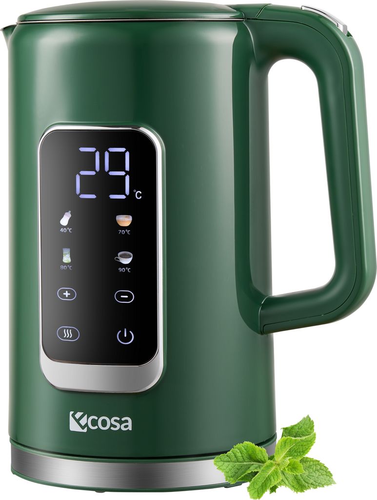 Ecosa Wasserkocher Edelstahl mit Temperatureinstellung Produktbild
