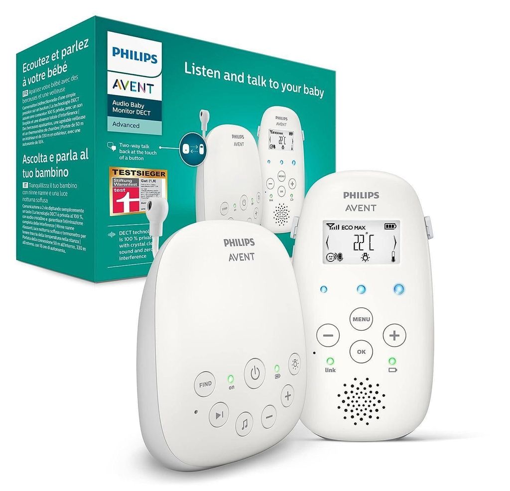 Philips Babyphone Kinderkamera, Baby Kamera, Babyphone, DECT-Technologie, Eco-Mode, Nachtsicht,300m Reichweite,Strahlungsarm, Audio-Überwachung