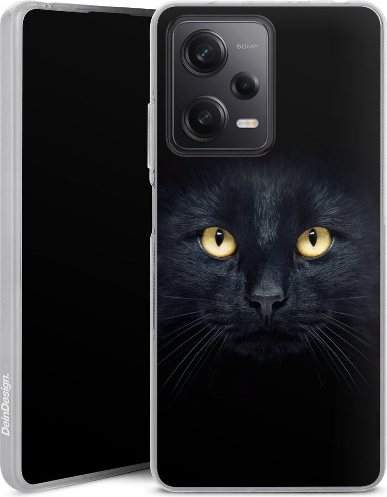 DeinDesign Handyhülle für Xiaomi Redmi Note 12 Pro 5G Silikon Hülle Case Smartphone Schutzhülle Auge Katze schwarz