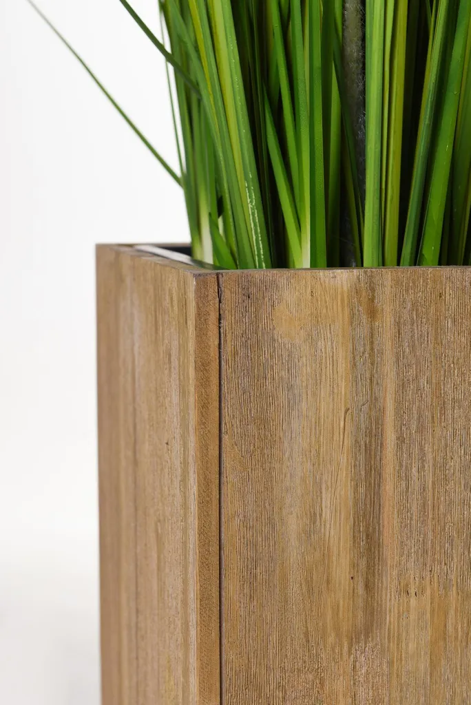 Bac à Plantes Stable et Robuste en Bois Brun pour Intérieur Moderne
