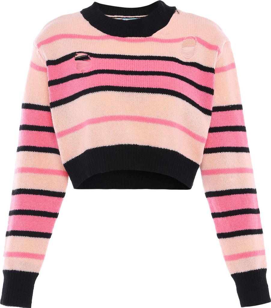 LIBBI damen pullover - rosa streifen, M/L