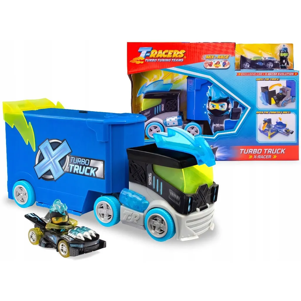 Camion transporteur T-Racers X-Racer Turbo Truck et lanceur de voiture