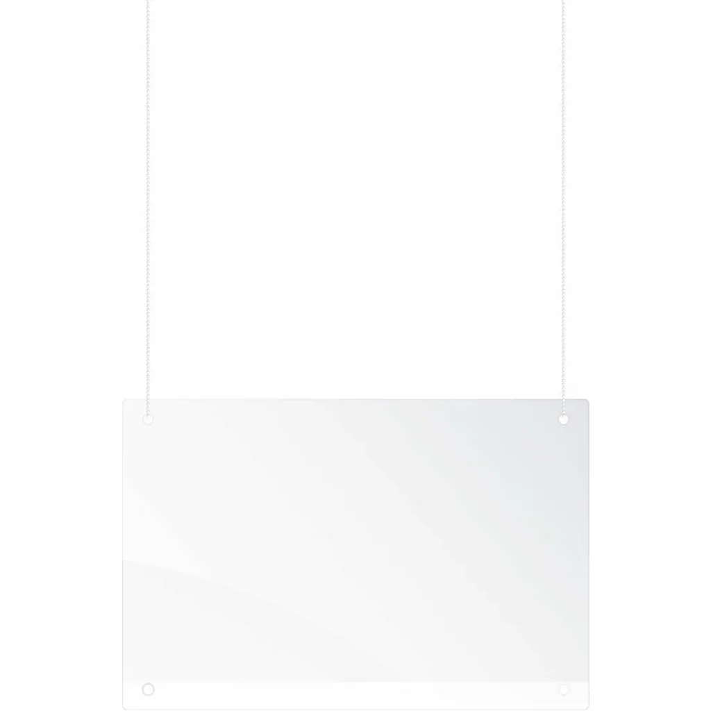 Paroi de séparation suspendue en plexiglas 100x65 cm pour comptoir