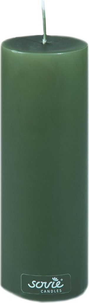 Sovie CANDLES Stumpenkerze in Dunkelgrün Ø 50 mm x H 150 mm, Brenndauer ca. 42 St. - 1 Stück