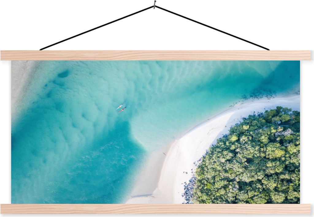 MuchoWow Textilposter Meer - Sonne - Australien 60x30 cm mit holzfarbenen Rahmen - Dekoration