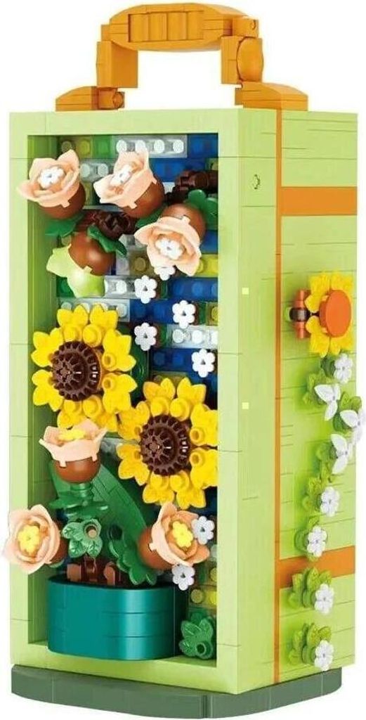 Schmuckkästchen aus Bausteinen mit Sonnenblumen-Motiv, 560 Teile