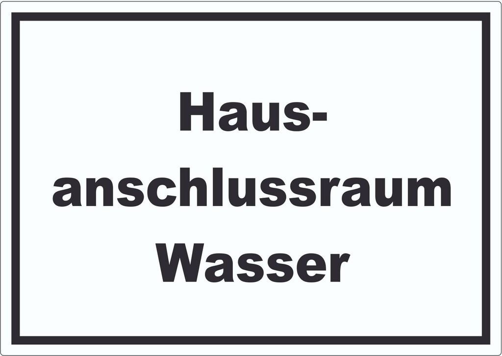 Hausanschlussraum Wasser Aufkleber mit Text HAR waagerecht A5 (148x210mm)