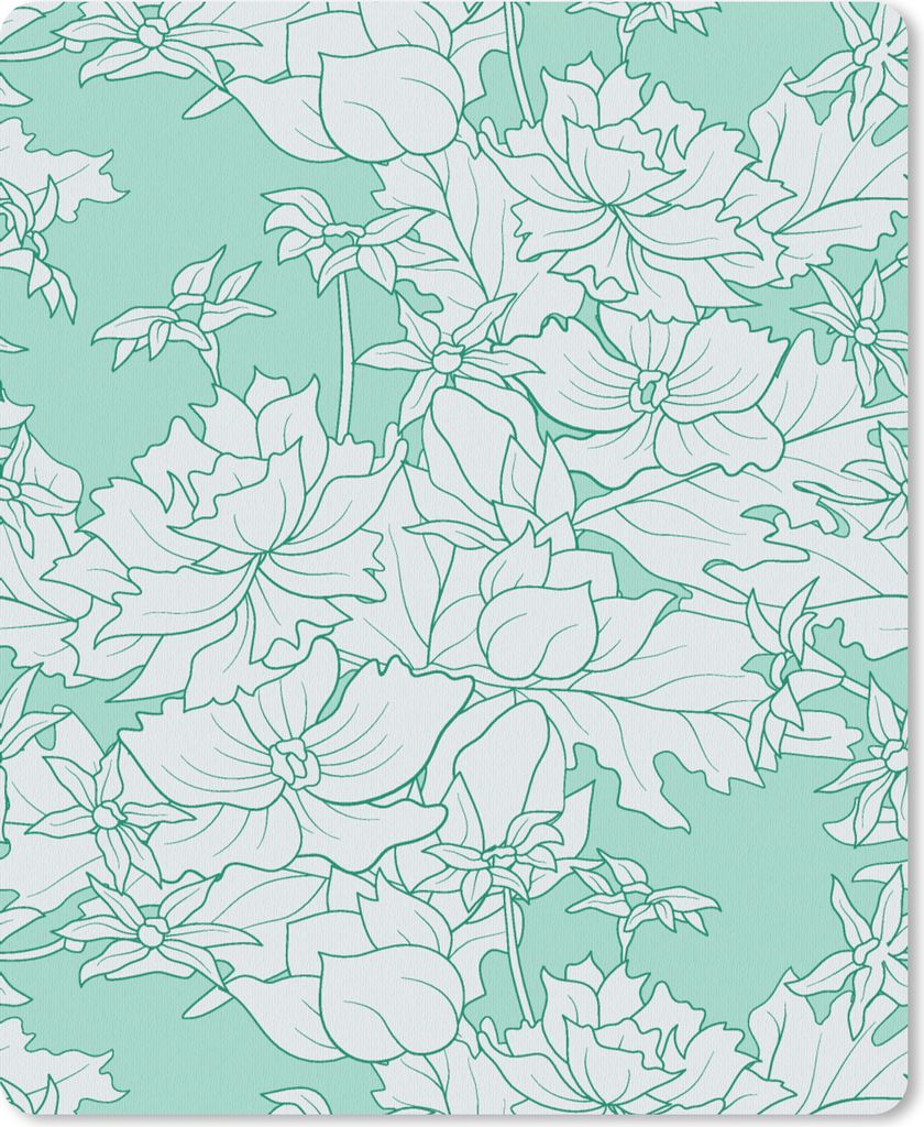 MuchoWow Mauspad Mousepad Muster - Vintage - Blumen 30x40 cm - Mousepads - Maus Mat - Pad - Mausunterlage - Mausmatten