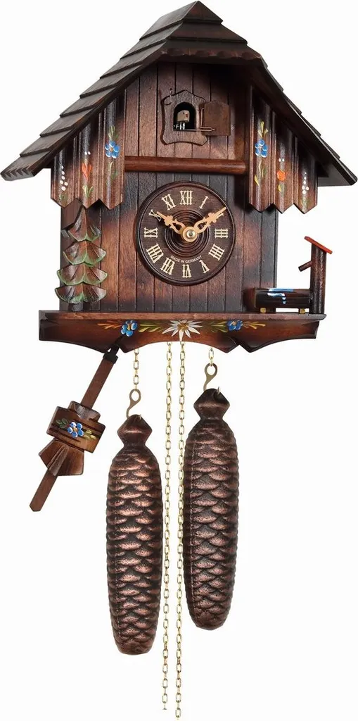 Coucou traditionnel 26 cm pour une décoration authentique en noyer pur