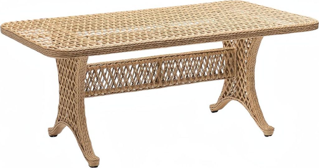Couchtisch Luxus Rattan Hochwertig Beige Moderner Kaffeetisch Beistell Design