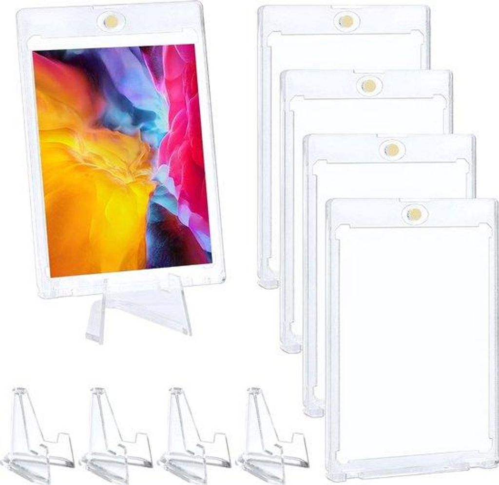 35PT magnetische Kaarthalter mit Acryl-Kartenstand, UV-Schutz, für Pokémon-Karten und Magic-Karten, 5 Stück