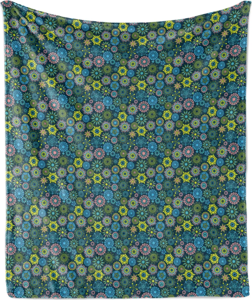 Coperta Mandala Verde Acqua ABAKUHAUS 175x230 - Must Have Home