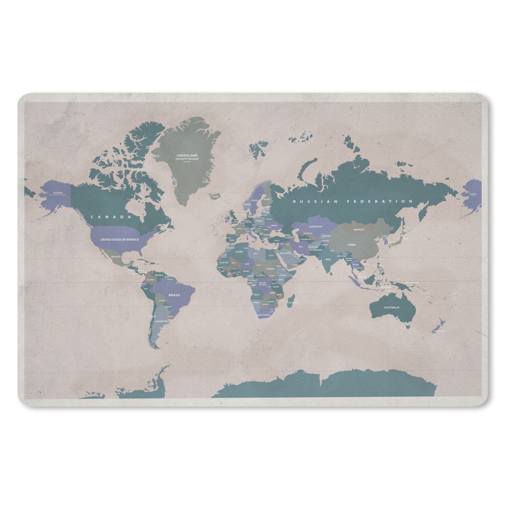 MuchoWow Mauspad Mousepad Weltkarte - Vintage - Lila - Kind - Mädchen - Jungen 27x18 cm - Mousepads - Maus Mat - Pad - Mausunterlage - Büroarti...