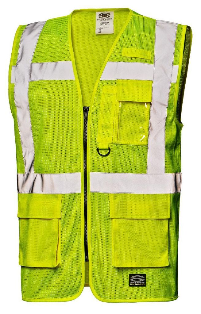 Sir Safety Atlas Herren Warnschutzweste aus Mesh-Polyester reflektierend EN ISO 20471 Klasse 2, XXL, HI-VIS GELB