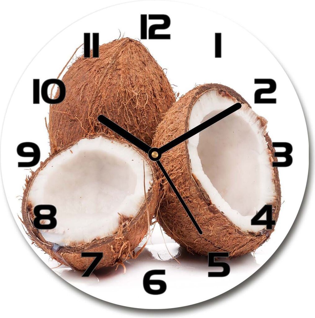 Wanduhr aus Glas 30fi Glasbild Glasuhr Gehärtetes Glas - schwarze-zeiger - coconut