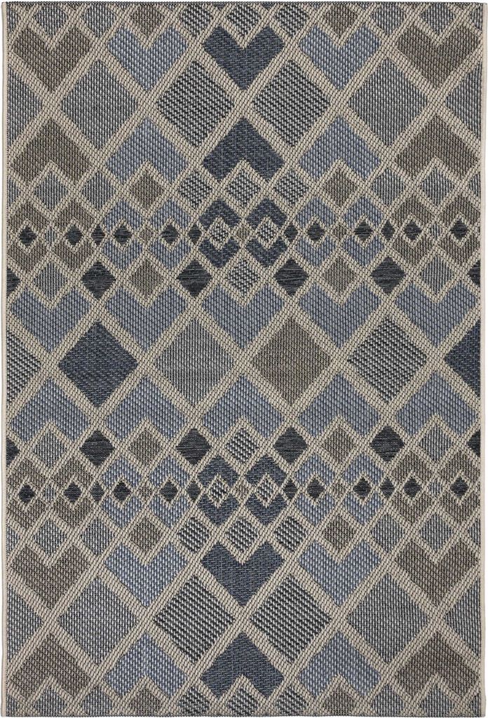 Flachgewebter Teppich Tekla 150x230cm Geometrisch Blau – Indoor und Outdoor Teppich