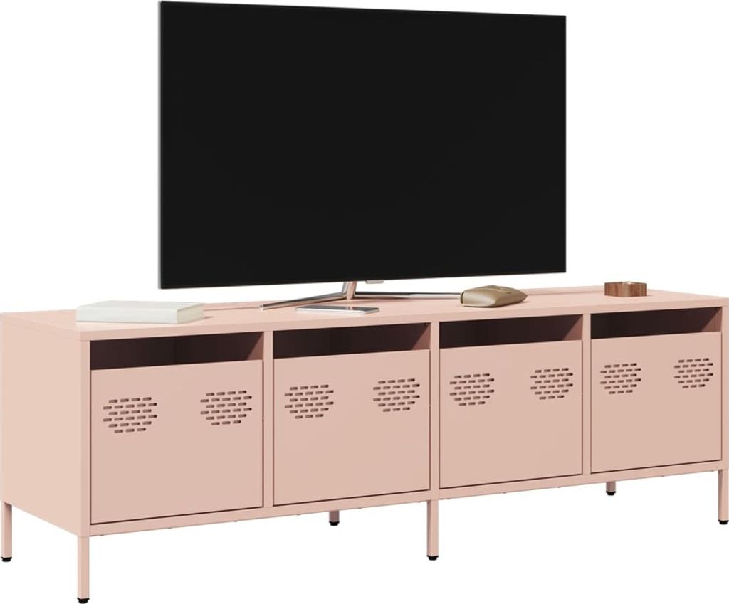 TV-Schrank Rosa 135x39x43,5 cm Kaltgewalzter Stahl