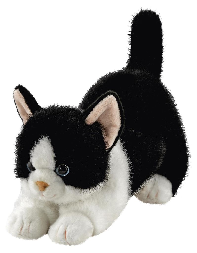 Aurora Borealis Domino Plüschkatze Schwarz Weiß 30 cm Produktbild 
