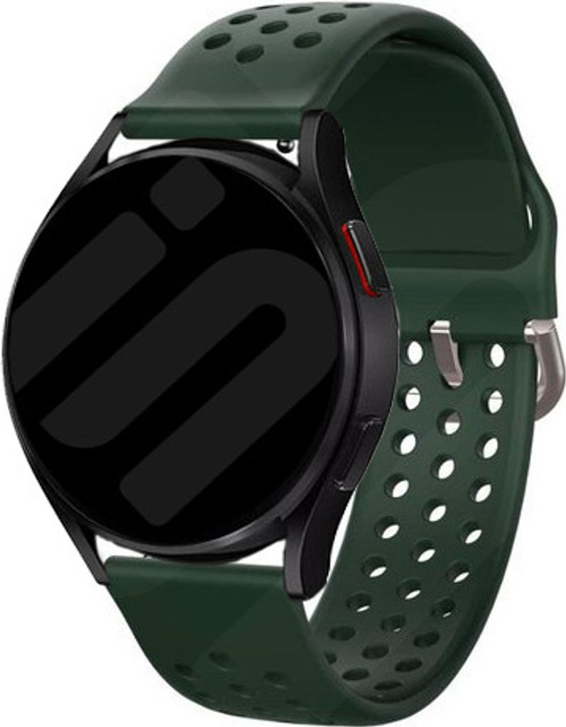 Strap-it Samsung Galaxy Watch 6 Classic 47mm Atmendes Silikon Armband (Armeegrün)