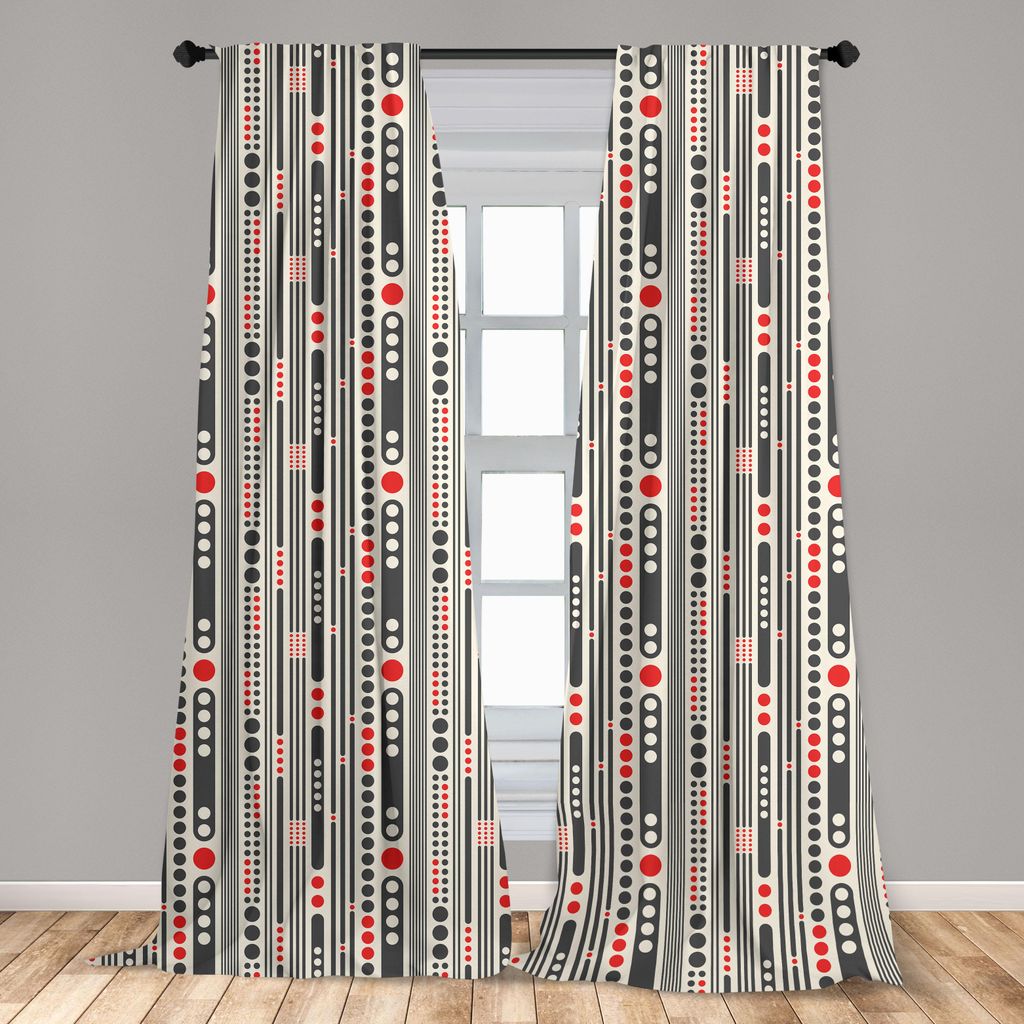 Abakuhaus, Fenstervorhänge, Stripes Kreise Minimal, Produktbild 