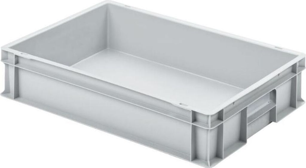 Eurobehälter mit geschlossenem Griff | HxBxT 12x40x60cm | 21 Liter | Grau | Eurobox, Transportbox, Transportbehälter, Stapelbehälter