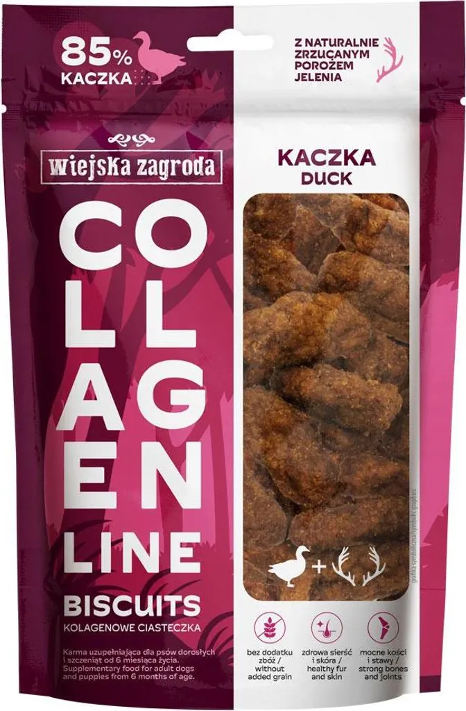 Biscuits au collagène de canard Wiejska Zagroda mobilité et beauté du poil