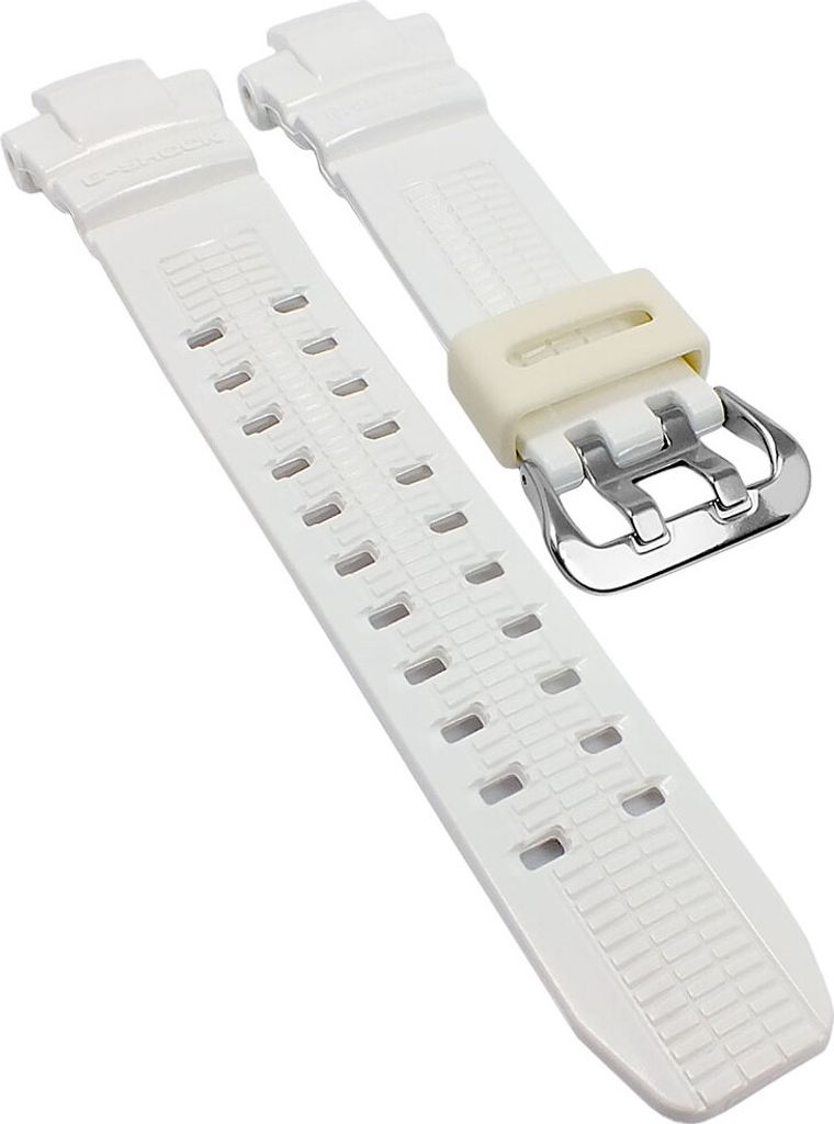 Casio G-Shock > Uhrenarmband Resin weiß Dornschließe G-1000P-7A G-1000