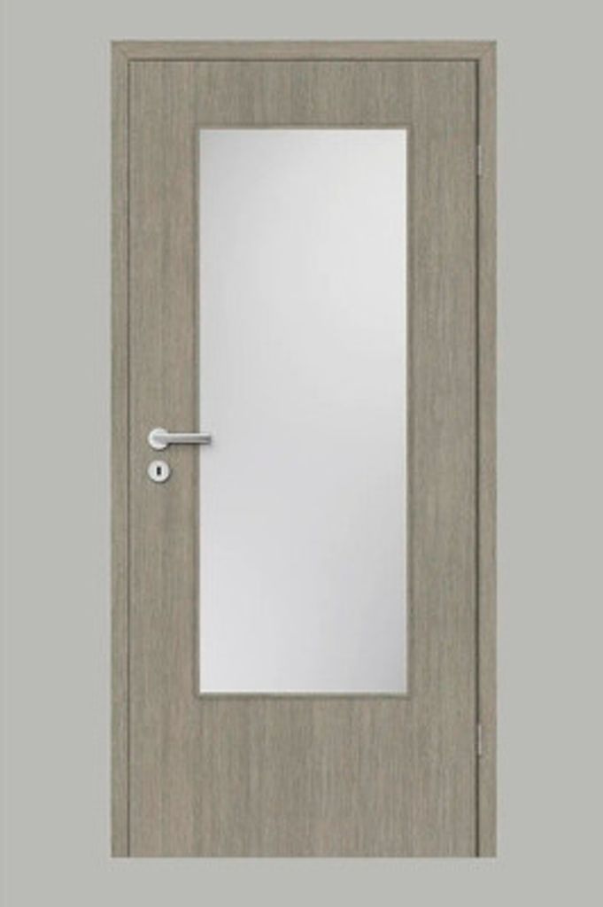 Pertura Zimmertür Yori CPL Masera Hellgrau aufrecht 86x198,5 cm Rechts mit Lichtausschnitte G3 (ohne Glas)