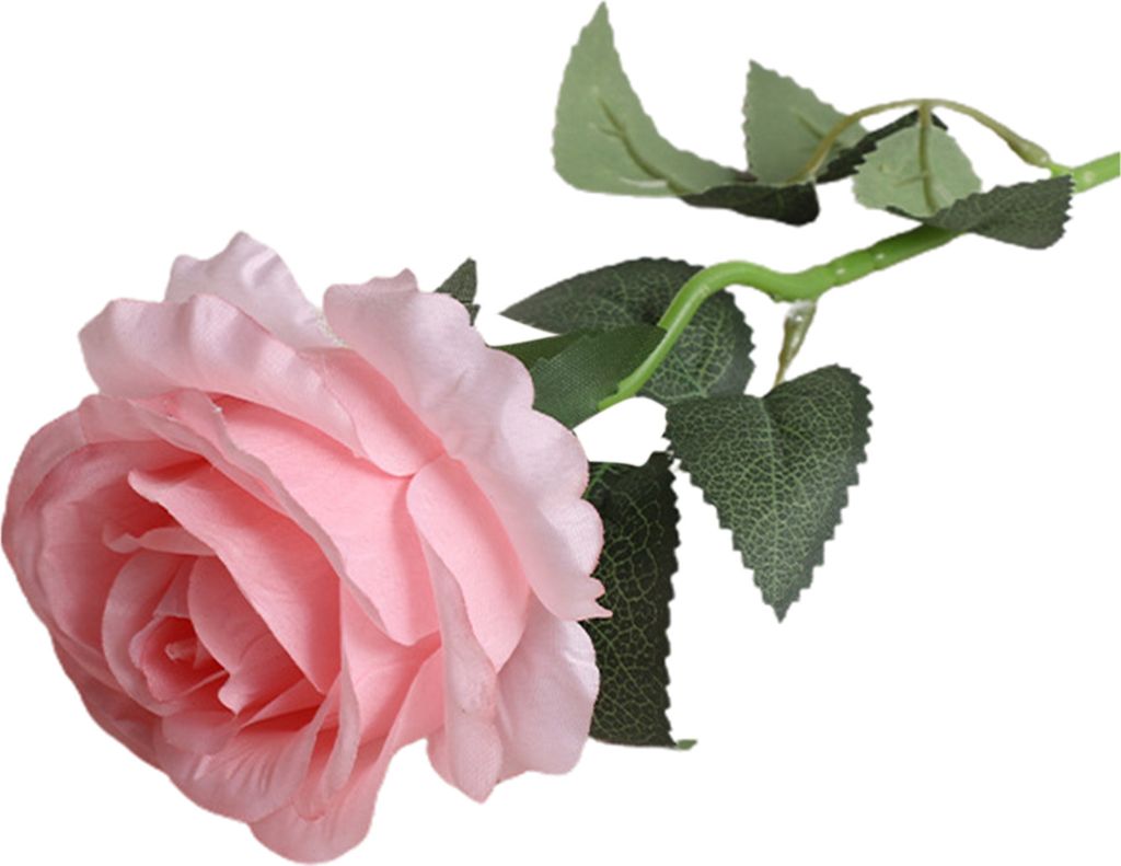 Künstliche Blume, realistisch aussehend, frei gebogen, Kunstseide, Blumensimulation, Rosenstrauß, Blumendekoration für Zuhause-Wasserrosa