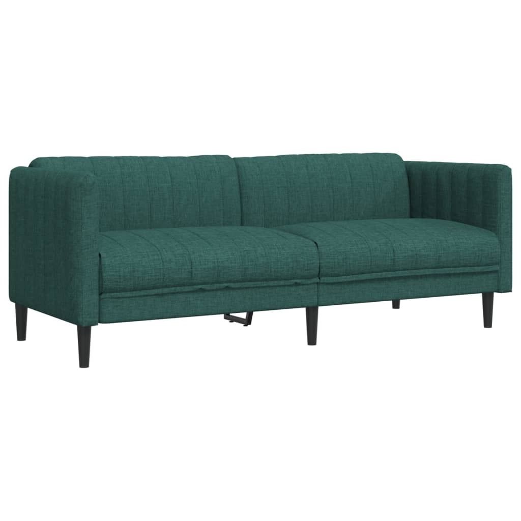 vidaXL Sofa 3-Sitzer Dunkelgrün Stoff Produktbild 