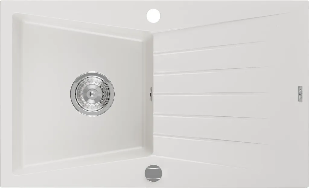 Lavello Cucina Granito Bianco Mexen Cesar 77x47cm con Sgocciolatoio