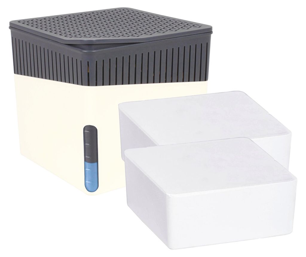 WENKO Raumentfeuchter Mod. Cube Weiß 2 x 500 g, für Räume Produktbild 