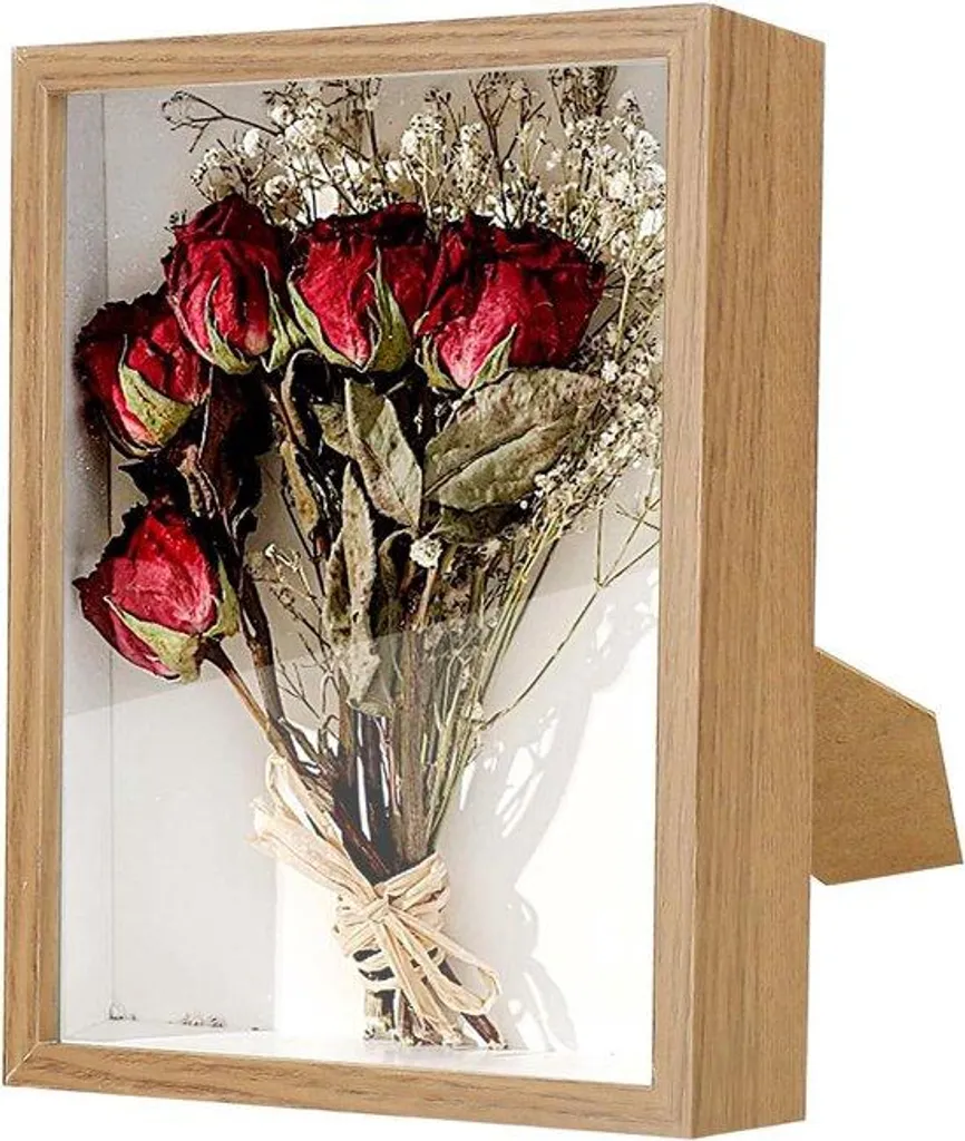 Cadre photo 15x20 cm 3D blanc - Idéal pour fleurs séchées et souvenirs