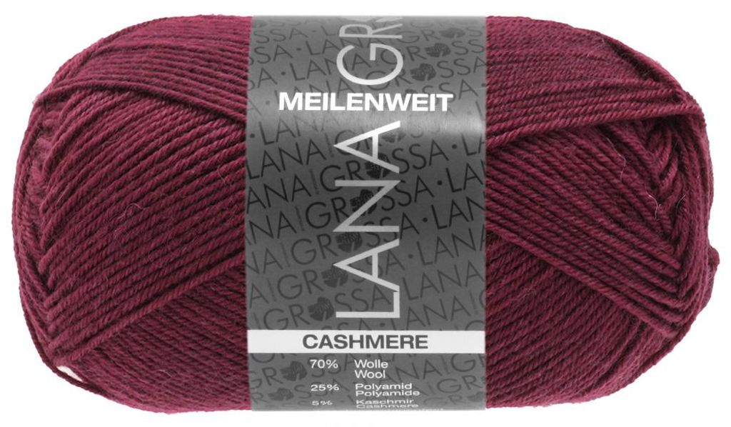 Lana Grossa - Meilenweit 4-fach 50g Cashmere 0044 bordeaux Produktbild 