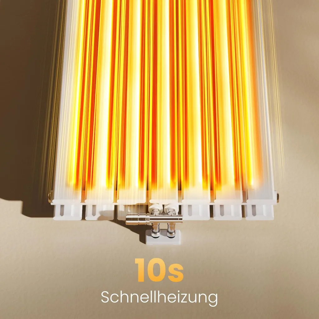 Radiateur Vertical 180 cm Blanc Double Paroi avec Raccord Central - 4