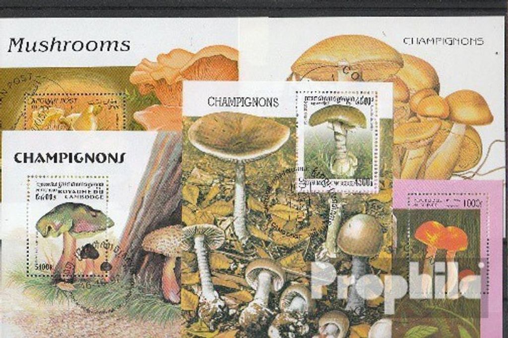 Briefmarken Motive 10 verschiedene Pilze Blöcke