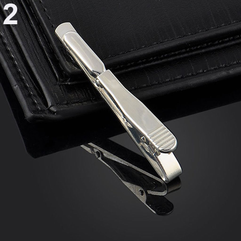 Stück Herren schlicht schlicht dünn Krawatte Krawattenklammer Clip-Verschluss Business-Accessoire Geschenk-Silber