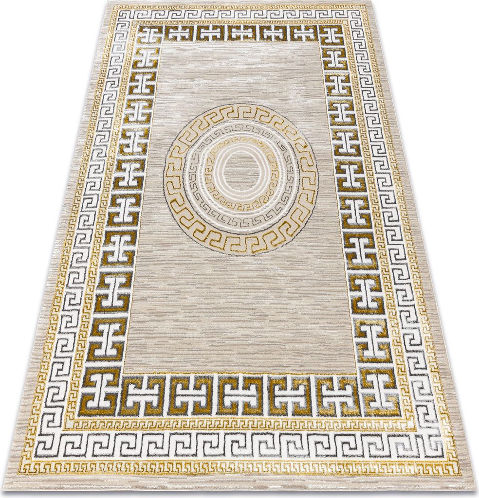BLISS Z205AZ127 Teppich creme / gold – Rahmen, griechisch, modern, strukturell beige 140x190 cm