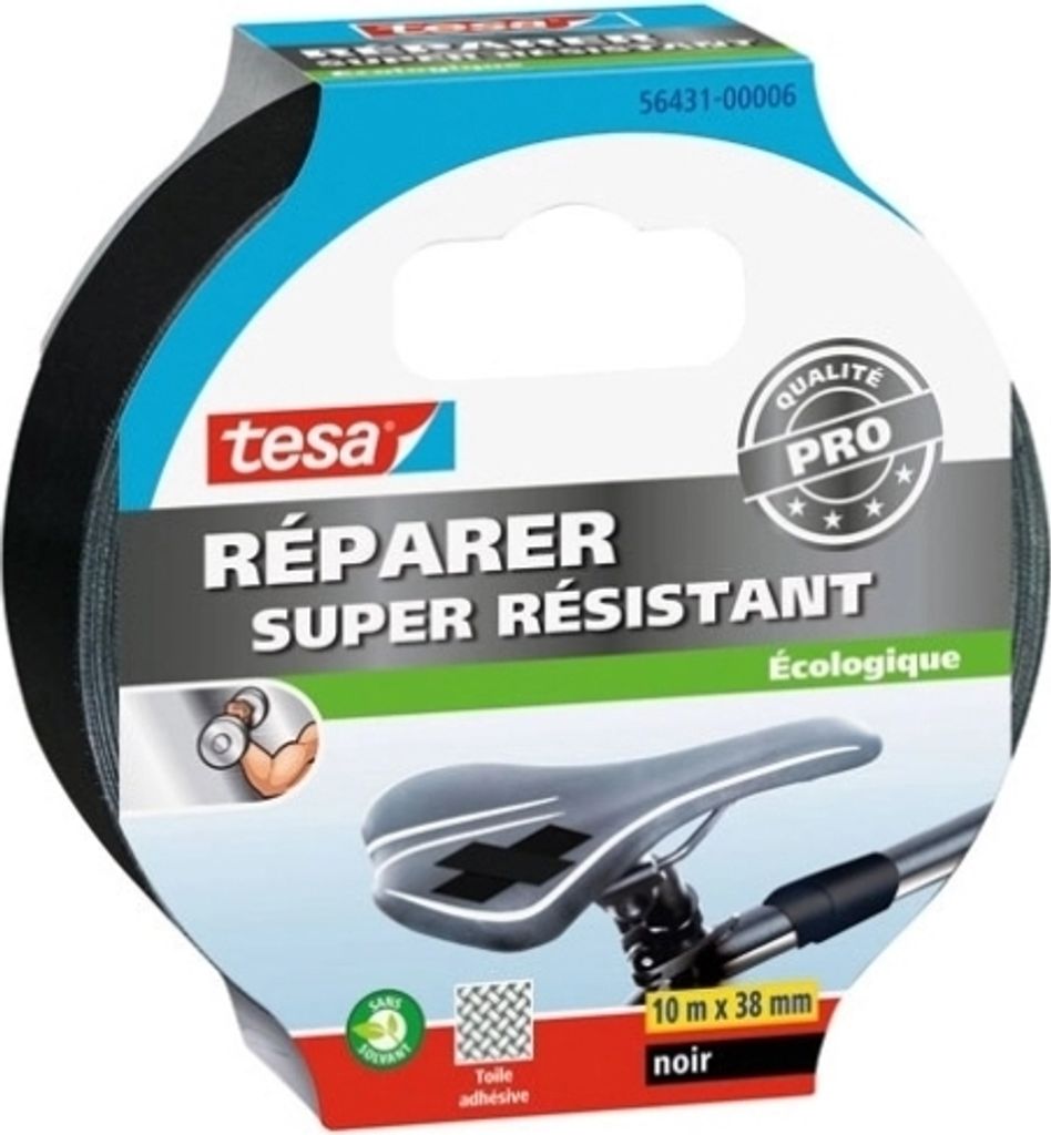 Tesa Hochleistungs-Reparaturband Schwarz 10 m x 38 mm – Deutsches