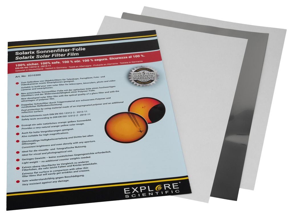 Bresser Optics Solarix, Teleskop-Filter, Weiß, 210 mm, 297 Produktbild 