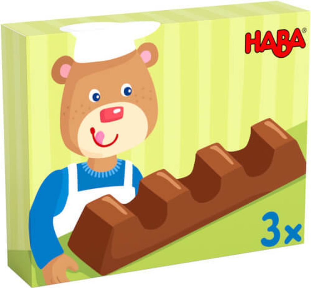 HABA Spielzeug Schokoriegel 3er Set, 9 cm, für Kaufladen & Produktbild 