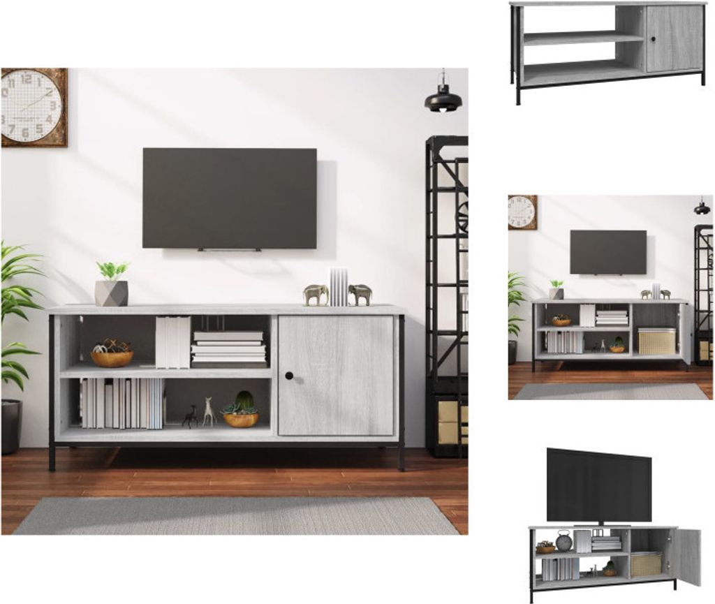 vidaXL TV-Schrank Grau Sonoma 100x40x45 cm Holzwerkstoff - TV-Möbel