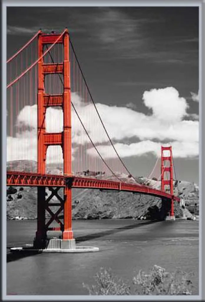 Cornice Argento con Poster San Francisco Golden Gate Shinsuke Maxi