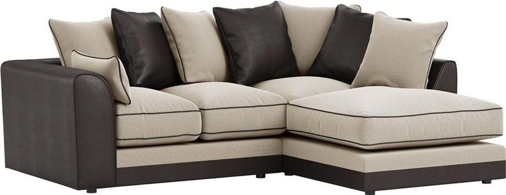 Rechtsseitiges Ecksofa Dillon-Malmo 8/Snake brown-Polyesterfasern + Schaumstoff